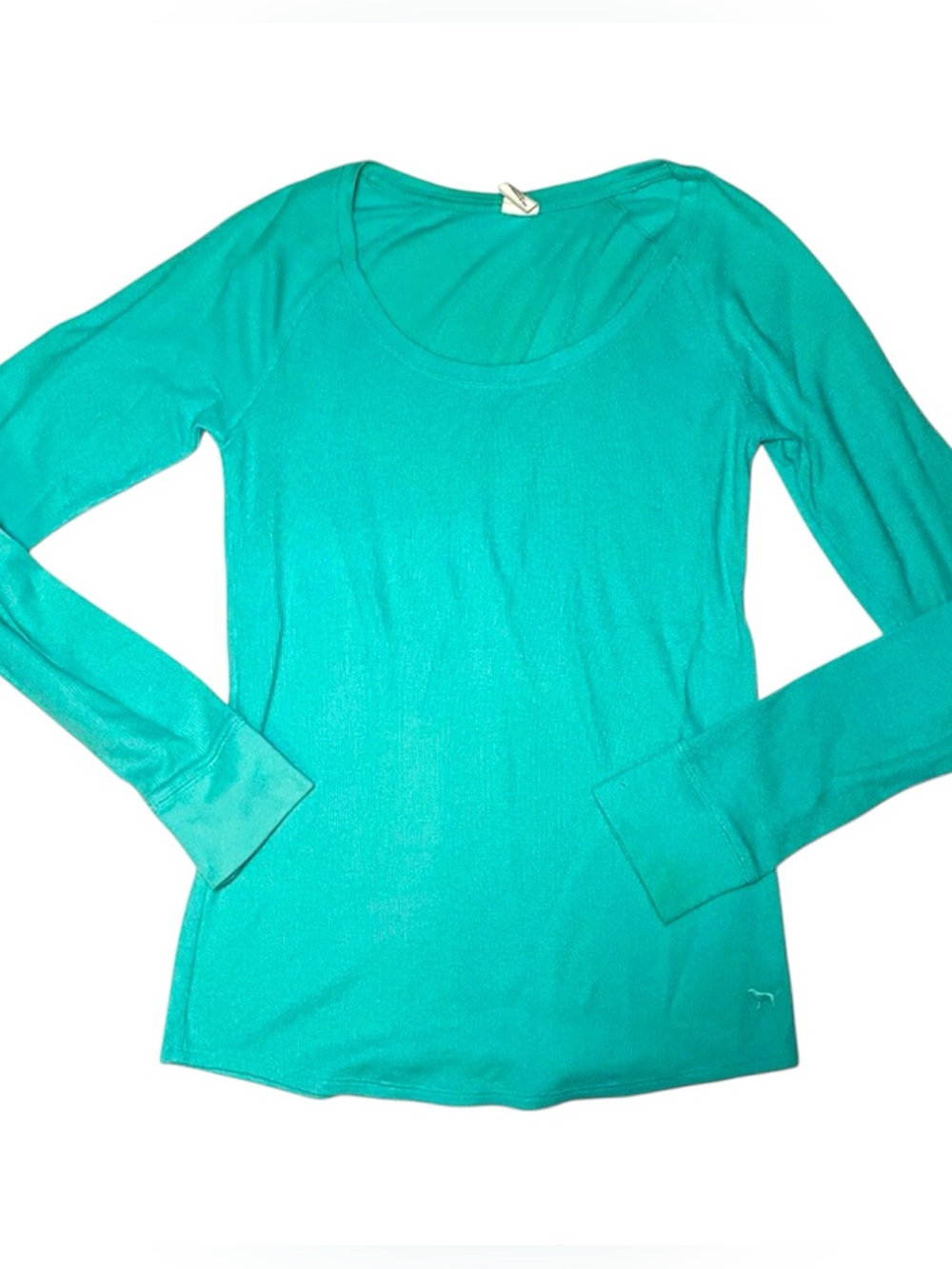 PINK by Victoria's Secret Aqua Long-Sleeve Scoop Neck Top